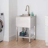 Trinity 18" x 16" x 13" Stainless Steel Utility Sink Garage Laundry Room Sink