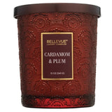 Bellevue 12 oz. Luxury Embossed Glass Candle, 4-pack Soy Blend Fragranced Wax