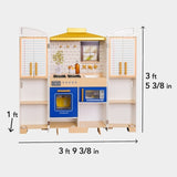 KidKraft 2-in-1 Open & Cook Folding Wooden Play Kitchen, Kids Café Smoothie Bar