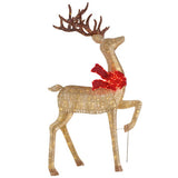 3-Piece 76"/66"/48" Gold Deer Family with 764 LED Twinkle Lights, Plug-In