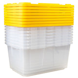 GreenMade 27-Gallon Clear Heavy-Duty Storage Bins with Lockable Lids, 8-Pack