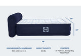 Sealy 18" Queen Air Mattress with Built-in Headboard and Built-in Pump Air Bed