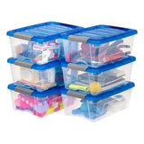 IRIS 12.9-Qt. Buckle-Up Stackable Storage Bins with Lids & Snap Latches, 6-Pack