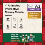 Disney 4 ft. Animated Interactive Holiday Minnie Mouse with Motion Sensor and Sound