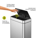 EKO 13.2 Gal 50L Motion Sensor Trash Can Stainless Steel Touchless Kitchen Can