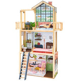 KidKraft 43" Pop-Up-N-Play Wooden Dollhouse, Fully Assembled with 51 Accessories