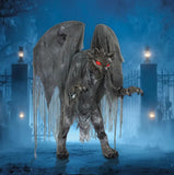 7.3 Ft Animated Gargoyle Halloween Animatronic with Flapping Wings, Red LED Eyes & Motion Sensor Sound Effects