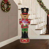 4Ft Christmas Nutcracker Bear Figurine Light Up Porch Resin Bear Statue Ornament