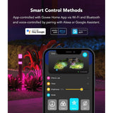 Govee RGBICWW Outdoor Path Lights, 4-Pack Smart LED Landscape Lighting with App