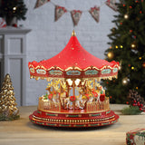 Mr. Christmas Nostalgic Deluxe LED Carousel – Animated Reindeer, 20 Carols & 1,700+ Glass Embellishments