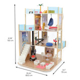 51" Carousel Cove Dollhouse, 360° Rotating, 4 Floors & 65 Accessories