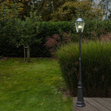 Lutec 89" H Outdoor LED Solar Post Light - 300 lm Aluminum Vintage Street Light