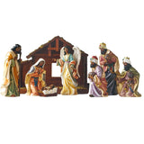 Member’s Mark 9-Piece Hand-Painted Nativity Set with Creche & Removable Baby Jesus
