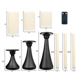 Fusion Collection Flameless LED Wax Candles with Metal Holder & Remote, 9-Pc Set