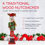 Ornativity 15" Wooden Girl Nutcracker with Ugly Christmas Sweater and Reindeer Hat