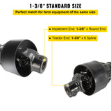 PTO Drive Shaft Series 4, 1-3/8 in. 6-Spline Tractor End x Round Implement End, Adjustable 43–61 in.