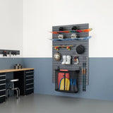 TRINITY 24 Sq Ft Modular PVC Slatwall Garage Wall Organizer System, 19-Pc 1800lb