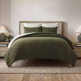 EVERGRACE Textured Velvet Comforter Set, 3-Piece with Down-Alternative Fill