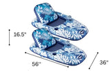 Aqua 2-pack Lounger & Tanner - Aqua Luxury Pool Lounger w/ Drink Holder