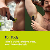 Philips Norelco OneBlade 360 Pro Face + Body – Hybrid Electric Trimmer & Shaver