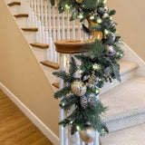 9' CGH Pre-Lit Artificial Christmas Garland with 90 Twinkle Warm White LED Light