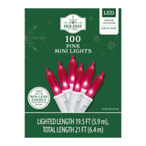 Holiday Time 21 Ft 100-Count Incandescent Mini Christmas String Lights, 2 Pack