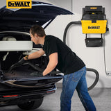 DeWalt 6 Gallon Wall Mount Wet Dry Vacuum Cleaner, 5 HP HEPA Bundle 20ft Hose