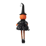 Glitzhome 30" Halloween Fabric Pumpkin Witch Sitter with Jack-O'-Lantern Head