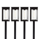 GTX 4-pack Solar LED Pathway Lights, Stainless Steel Construction with Glass