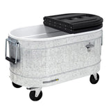 Permasteel 80-QT Rolling Galvanized Steel Cooler with Removable Flip-top Lid