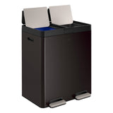 Kohler 82L Stainless Steel Dual Step Trash Can - 2 Pedals Quiet Close Bifold Lid