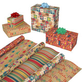 Kirkland Signature Double-Sided Kraft Gift Wrap, 6 Rolls 540 sq. ft., Gift Pack