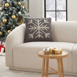 Mina Victory Loop Holiday Throw Pillow, 22" × 22", Christmas Decor with Insert