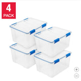 IRIS 44 Quart WeatherPro Seal Storage Bins with Lids, 4-Pack