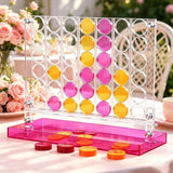 Acrylic 4-in-a-Row Strategy Game, Clear Frame, 42 Discs & Storage Base, 2 Player