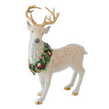 Fitz & Floyd 16.75" Woodland Holiday Standing Ceramic Deer Figurine