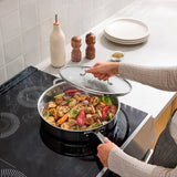T-fal Tri-Ply Stainless Steel Cookware Set, 12-Piece, Induction Compatible