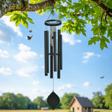 Stylecraft Premium Double Wind Chime Black Powder Coated, 46" Tall