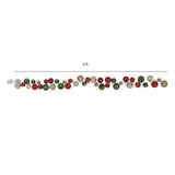 CG Hunter 6-Foot Pre-Lit Ornament Garland with 36 Warm White LED Lights