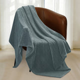 Monte & Jardin Jacquard Velvet Throw, 60" × 70", Braided Pattern 500 GSM Blanket