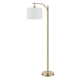 Bridgeport Designs Everett Downbridge Floor Lamp – Adjustable Reading Lamp with Linen Shade, Light Diffuser & LED Bulb