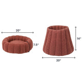 PawsPik 20" 3-in-1 Convertible Plush Cat Cave & Donut Bolster Hideaway Pet House
