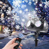 Christmas Snowflake Projector LED Moving Snowfall Laser Light Party Strobe Lamp