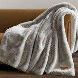 FRYE Luxe Faux Fur Throw 60" × 70" Reversible Plush 1150 GSM Heavyweight Blanket