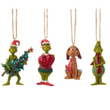 4-Pc Jim Shore The Grinch & Max Christmas Ornaments, Hand-Painted Holiday Decor