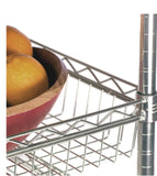 Seville Classics Stainless Steel Kitchen Cart, Storage Basket & Locking Wheels