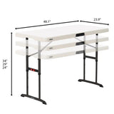 Lifetime Commercial 4-Foot Adjustable Height Folding Table 2-Pack – Indoor & Outdoor HDPE Utility Tables