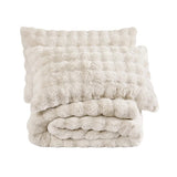 Frye 3-piece Faux Fur Comforter Set, Faux Rabbit Fur 1 Comforter, 2 Shams