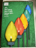 Home Accents Holiday Giant C7 LED Christmas Pathway Lights, 5-Pack 20" Multicolor Stakes