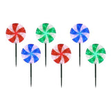 10” Peppermint LED Lawn Stakes with 180 total LEDs, Set of 6